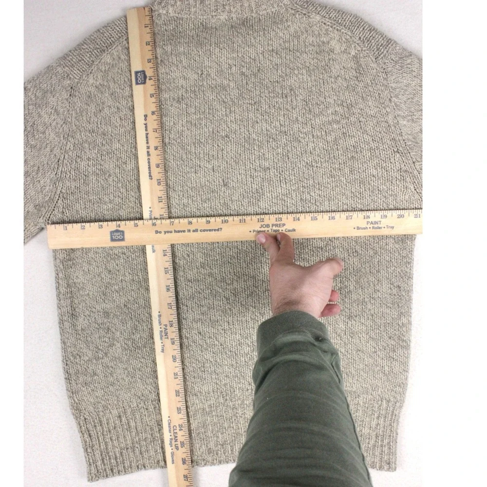 Vintage  Boston Traders Wool Sweater Mens L Fisherman Oatmeal Crewneck